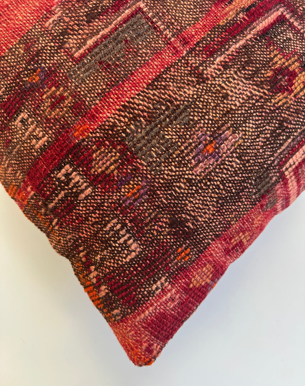 Handmade Red Turkish Rug Cushion Cover 16''x16'' / 41x41 CM