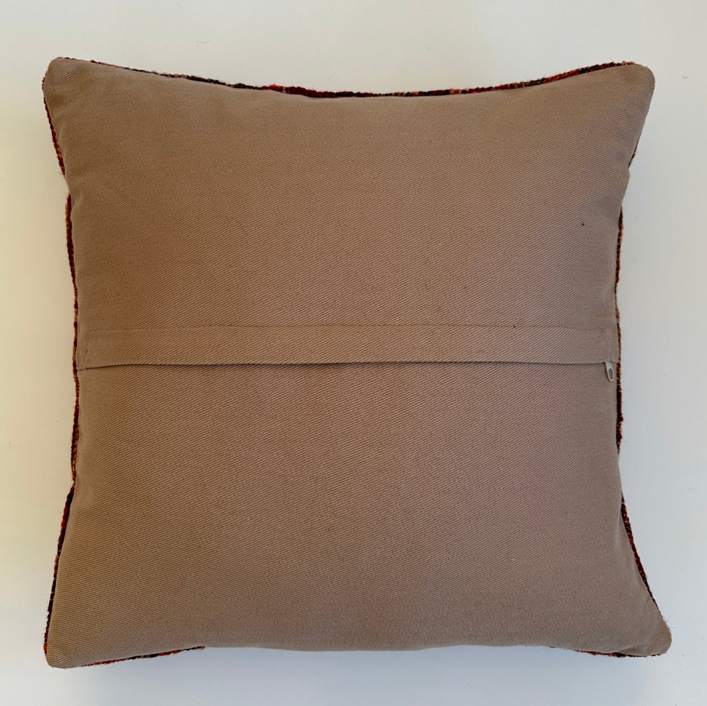 Handmade Red Turkish Rug Cushion Cover 16''x16'' / 41x41 CM