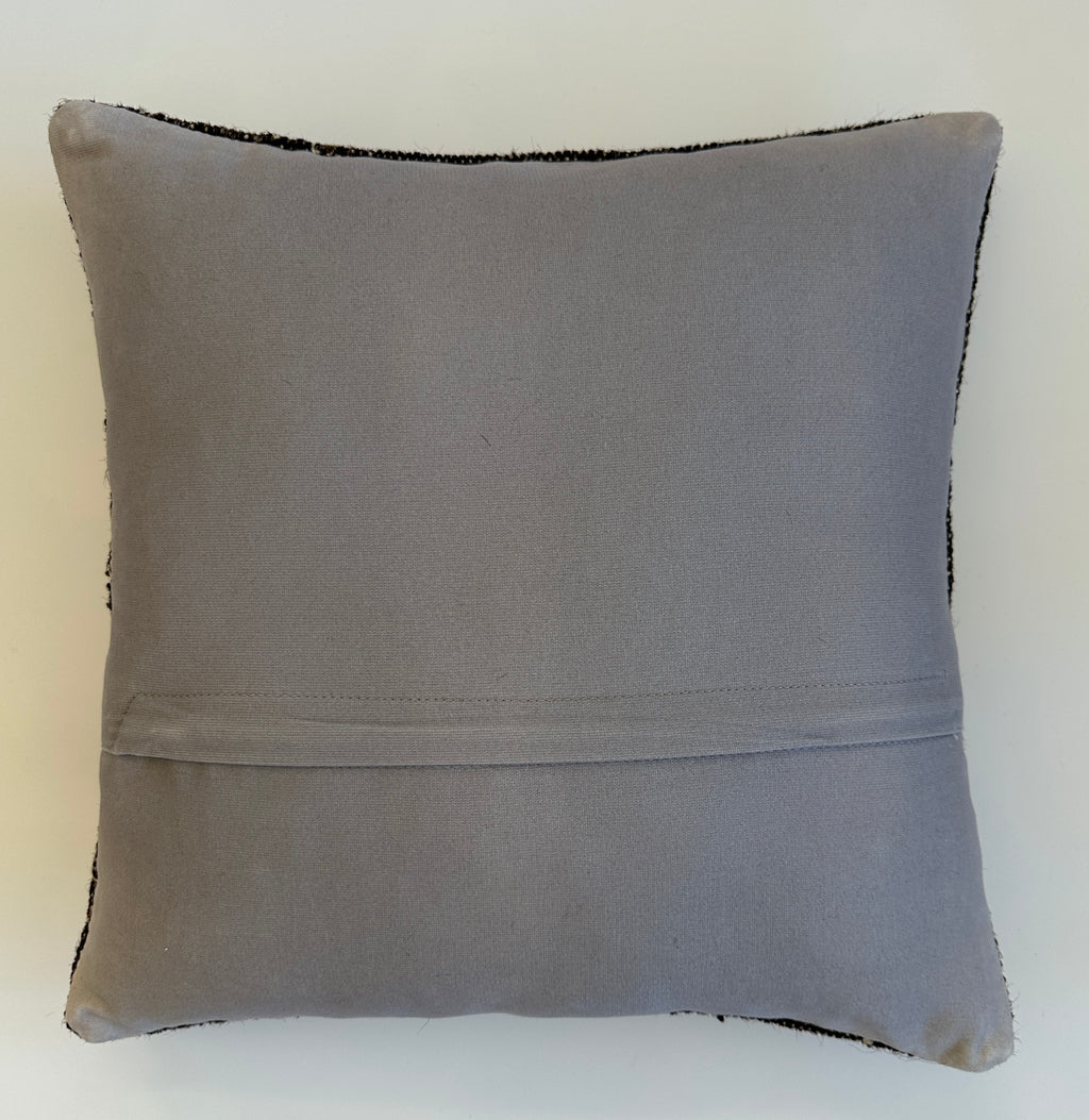Textured Charcoal Turkish Rug Cushion Cover 16''x16'' / 42x41 CM