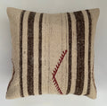 Handmade Striped Textured Grey Turkish Rug Cushion Cover 18''x18'' / 45x45 CM