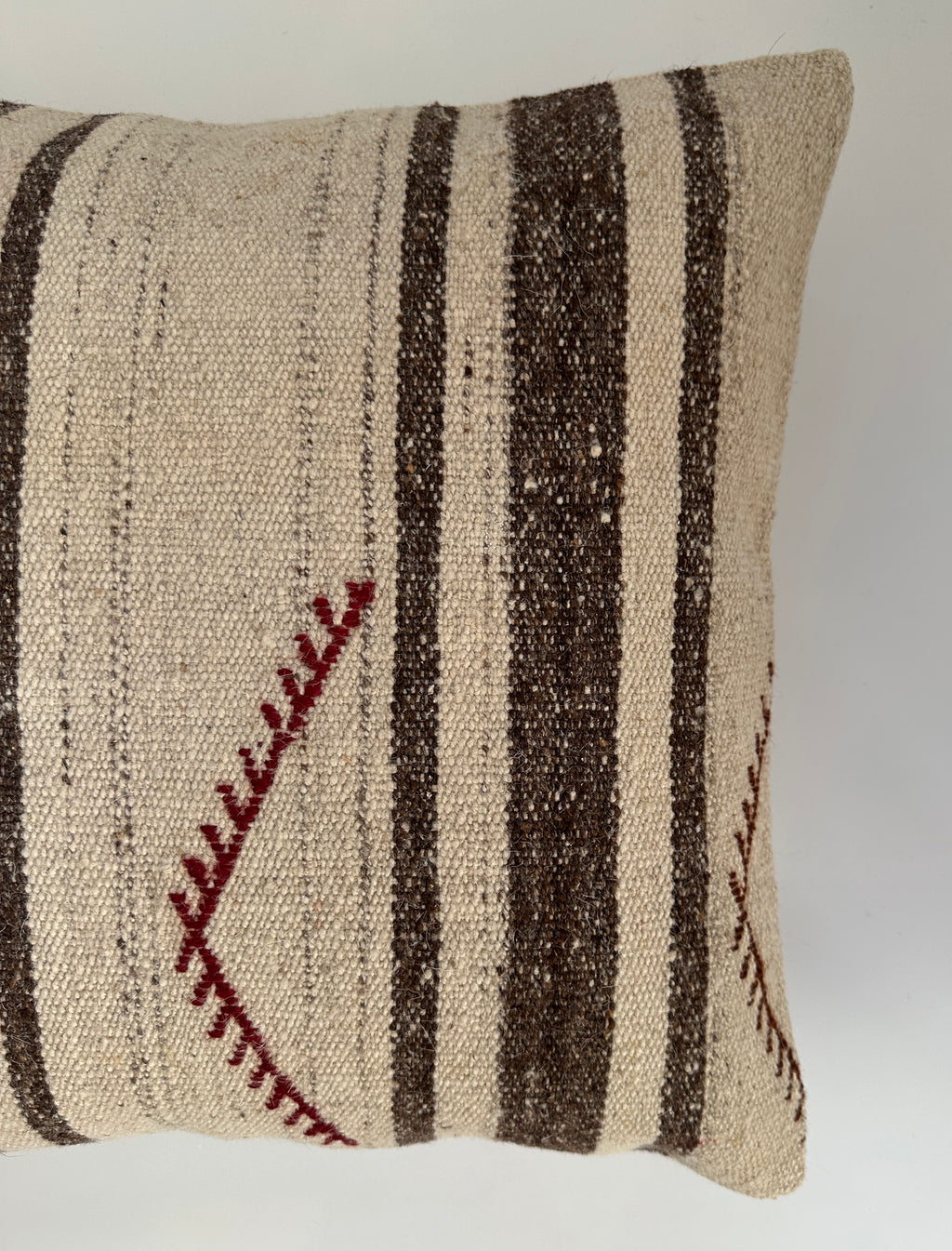 Handmade Striped Textured Grey Turkish Rug Cushion Cover 18''x18'' / 45x45 CM