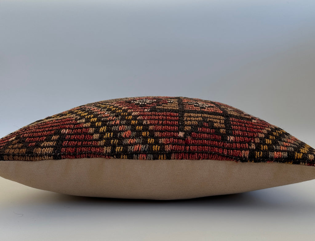 Handmade Multicoloured Turkish Cushion Cover 16''x16'' / 40x40 CM