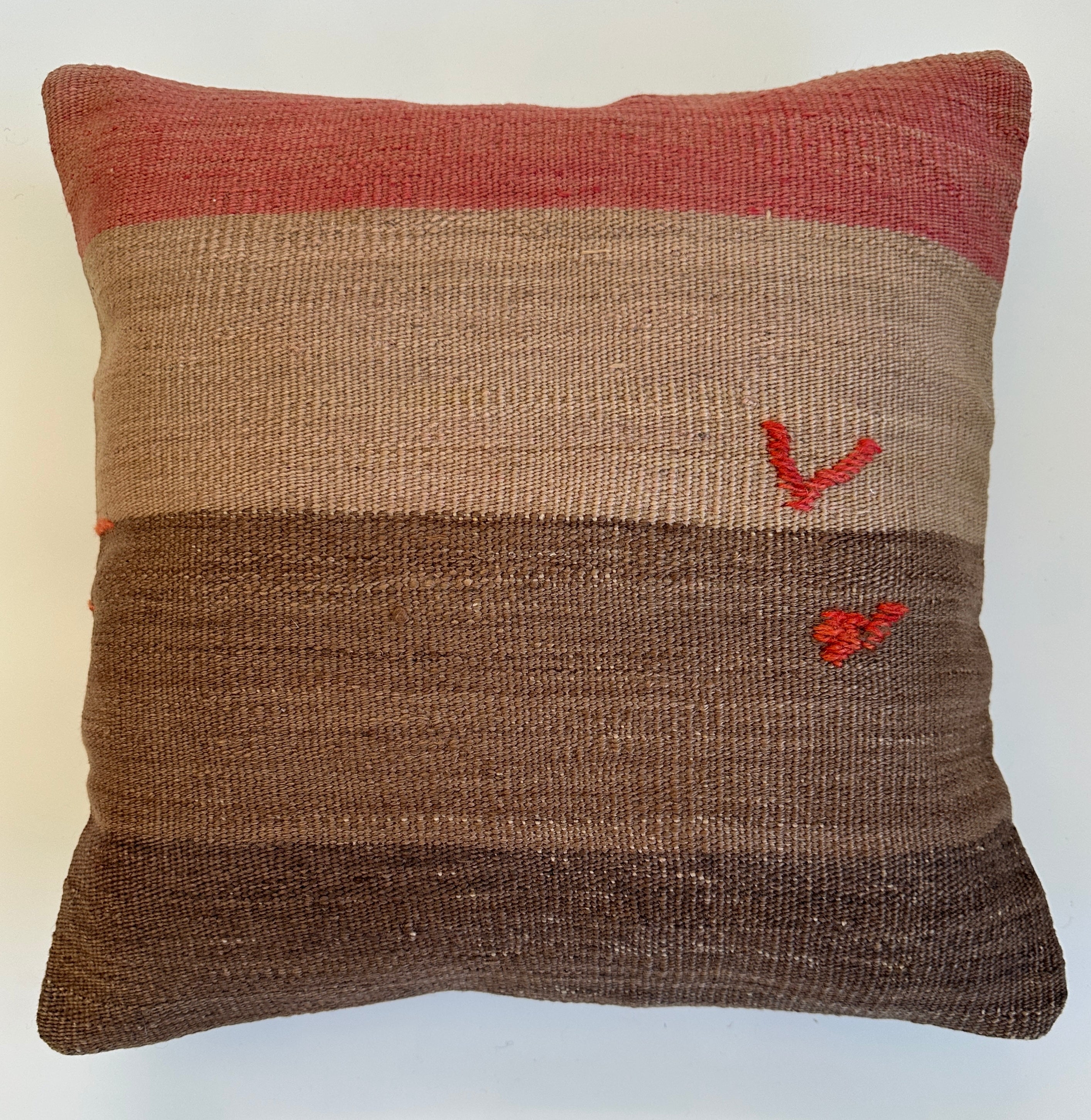 Handmade Striped Multicolour Turkish Cushion Cover 16''x16'' / 41x41 CM