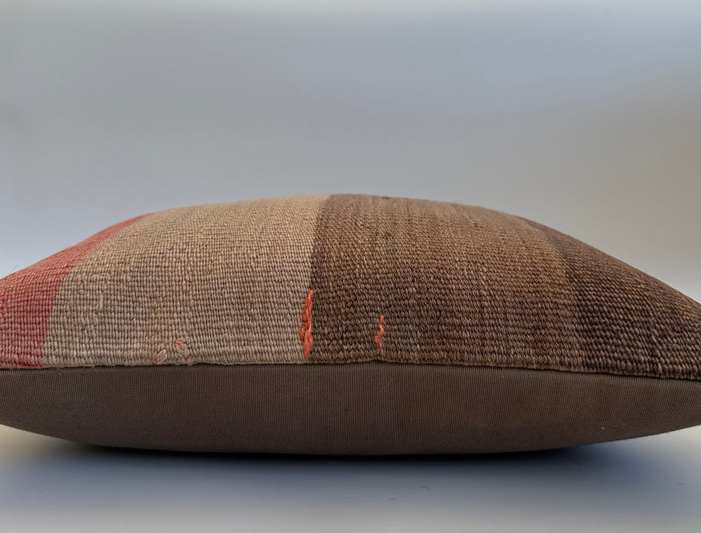 Handmade Striped Multicolour Turkish Cushion Cover 16''x16'' / 41x41 CM