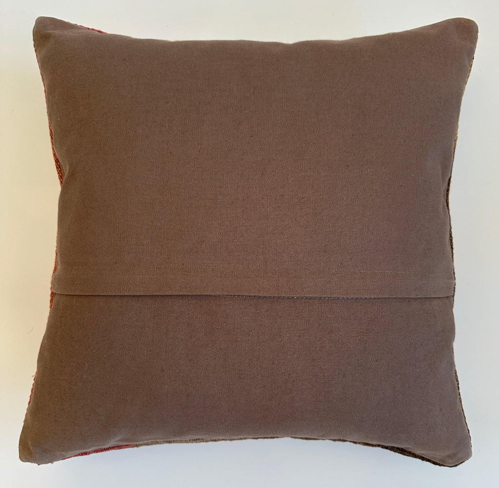 Handmade Striped Multicolour Turkish Cushion Cover 16''x16'' / 41x41 CM