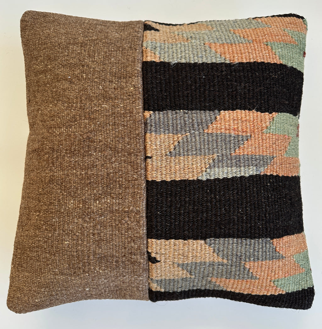 Handmade Multicoloured Turkish Cushion Cover 16''x16'' / 40x40 CM