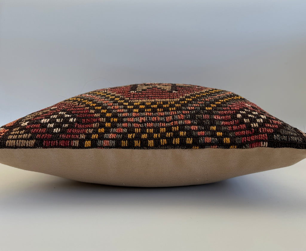 Handmade Multicoloured Turkish Cushion Cover 16''x16'' / 41X41 CM