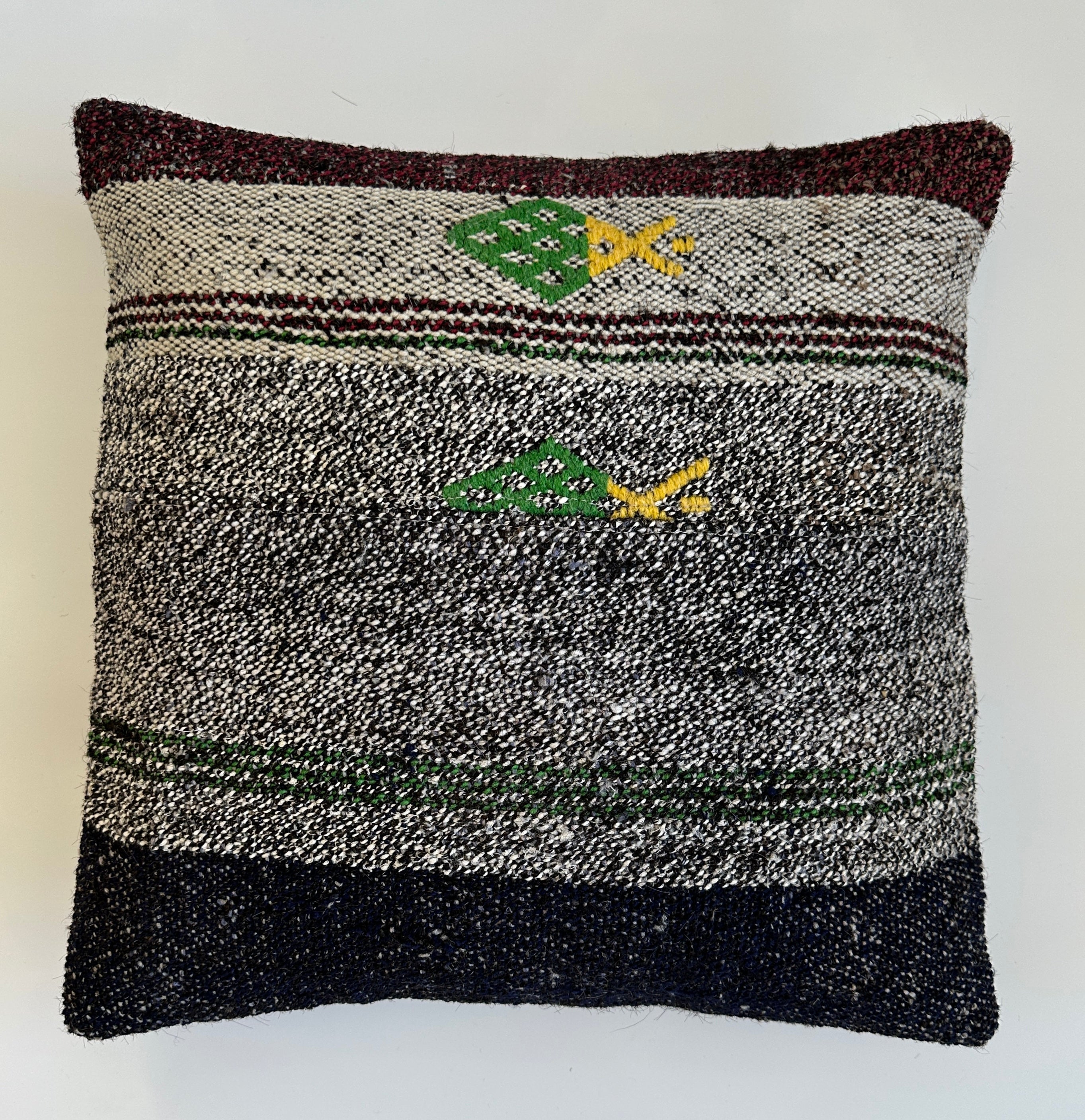 Faded Charcoal Turkish Cushion Cover 16''x16'' / 43x42 CM