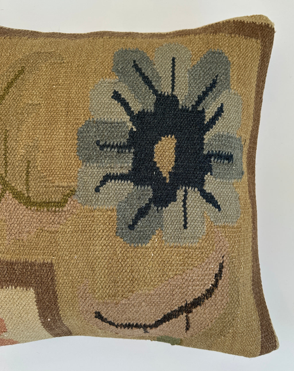 Handmade Textured Floral Turkish Cushion Cover 16''x16'' / 41x40 CM