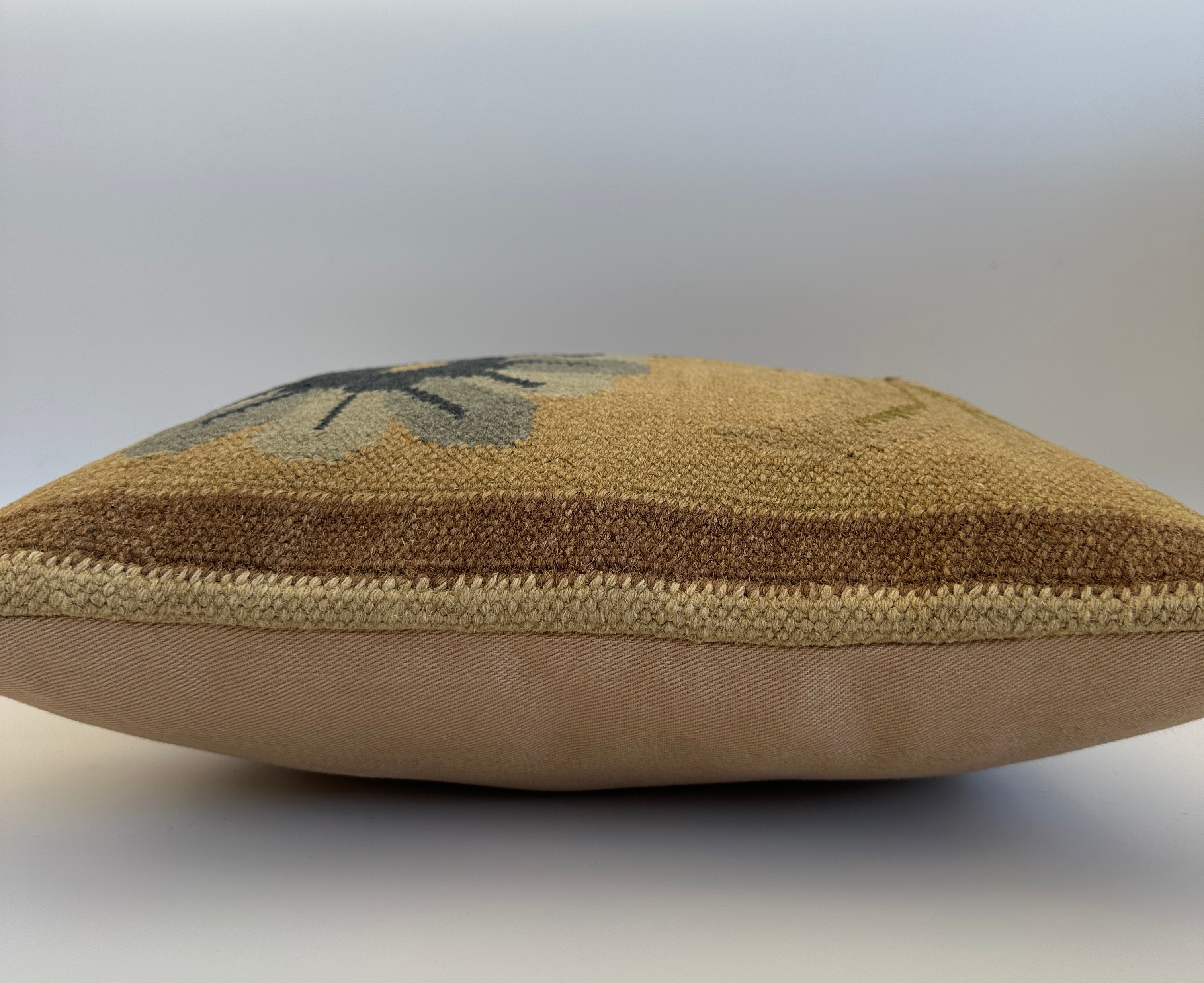 Handmade Textured Floral Turkish Cushion Cover 16''x16'' / 41x40 CM