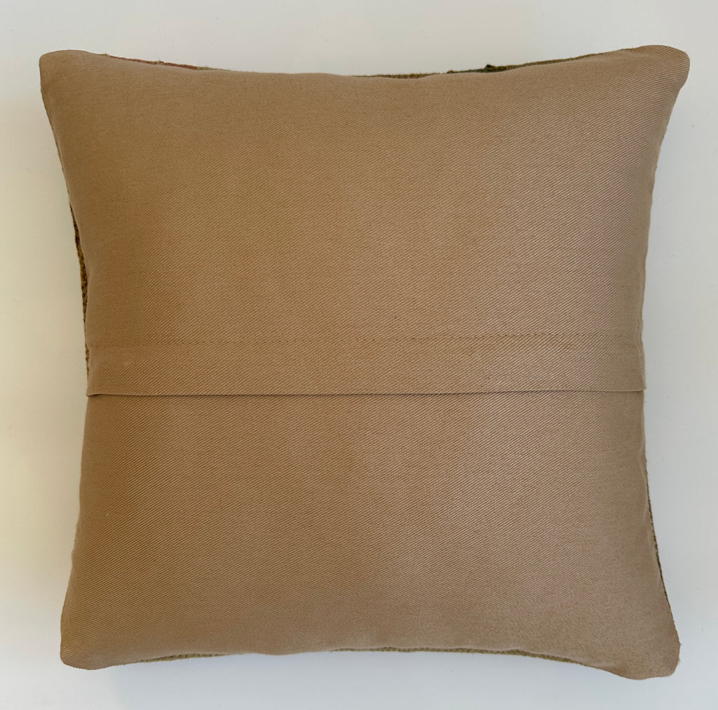 Handmade Textured Floral Turkish Cushion Cover 16''x16'' / 41x40 CM