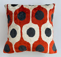 Red Ogival Silk Velvet Cushion Cover 16''x16'' / 40x40 CM