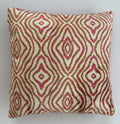 Pink Ikat Silk Velvet Cushion Cover 20''x20'' / 50x50 CM