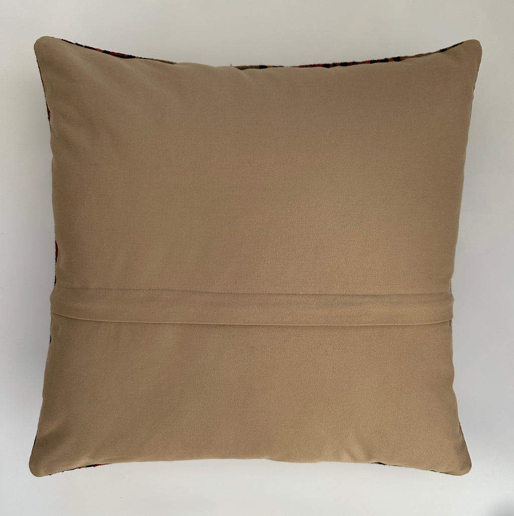 Handmade Striped Multicolour Turkish Rug Cushion Cover 18''x18'' / 45x45 CM