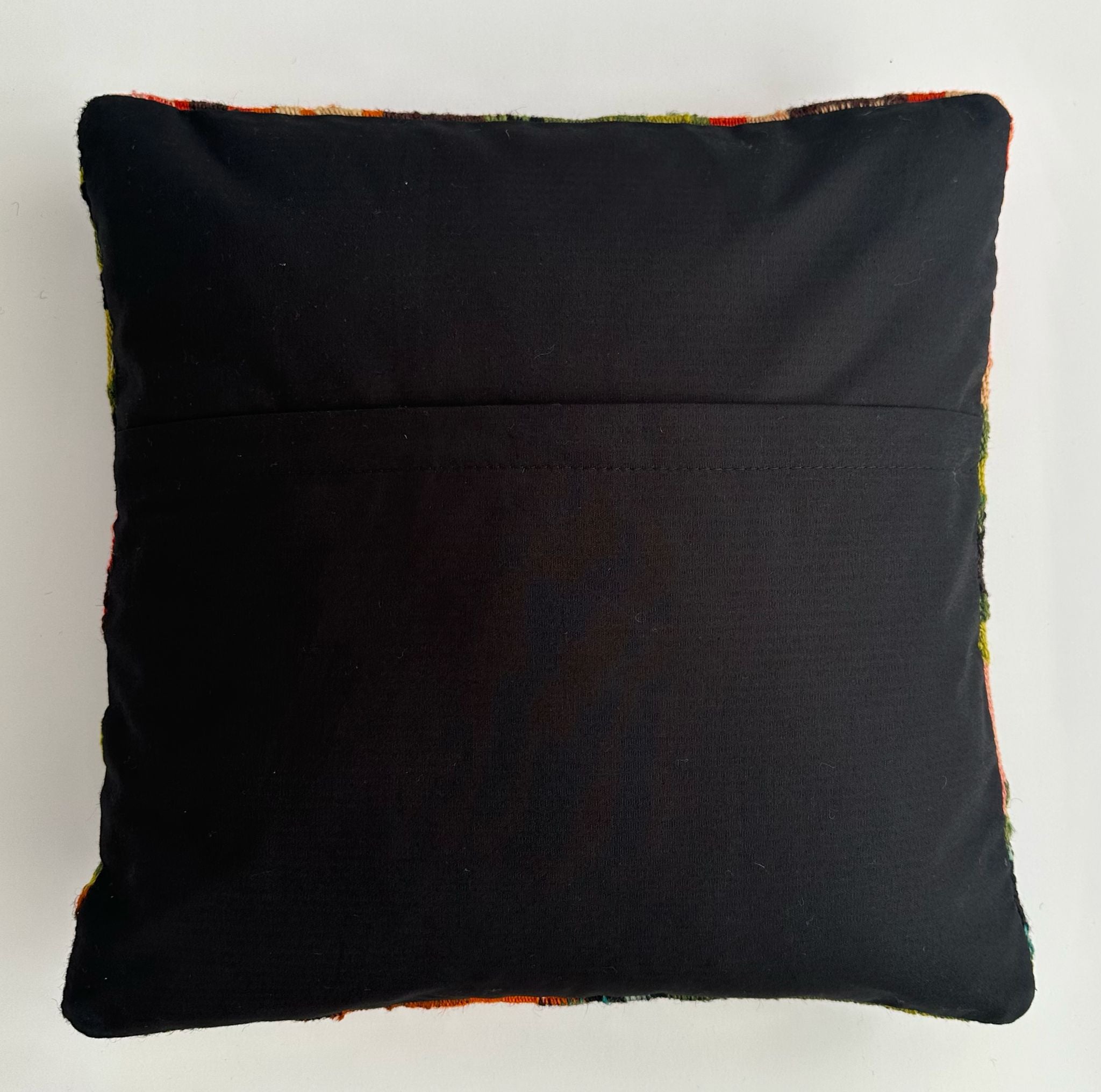 Red Floral Handmade Turkish Rug Cushion 16''x16'' / 40x40 CM