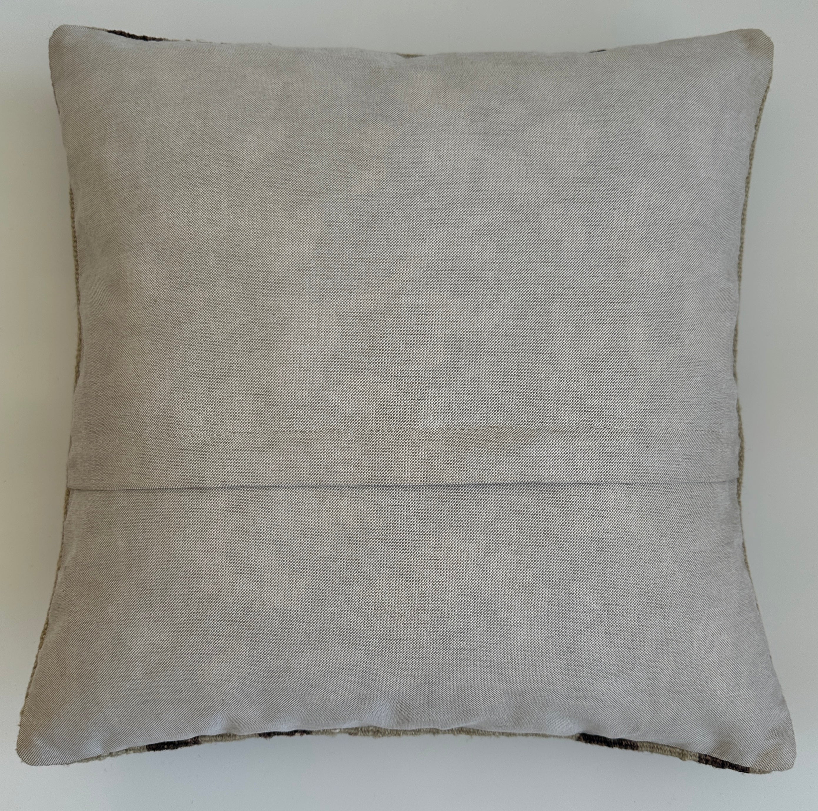 Handmade Striped Textured Cream Turkish Cushion Cover 16''x16'' / 41x41 CM