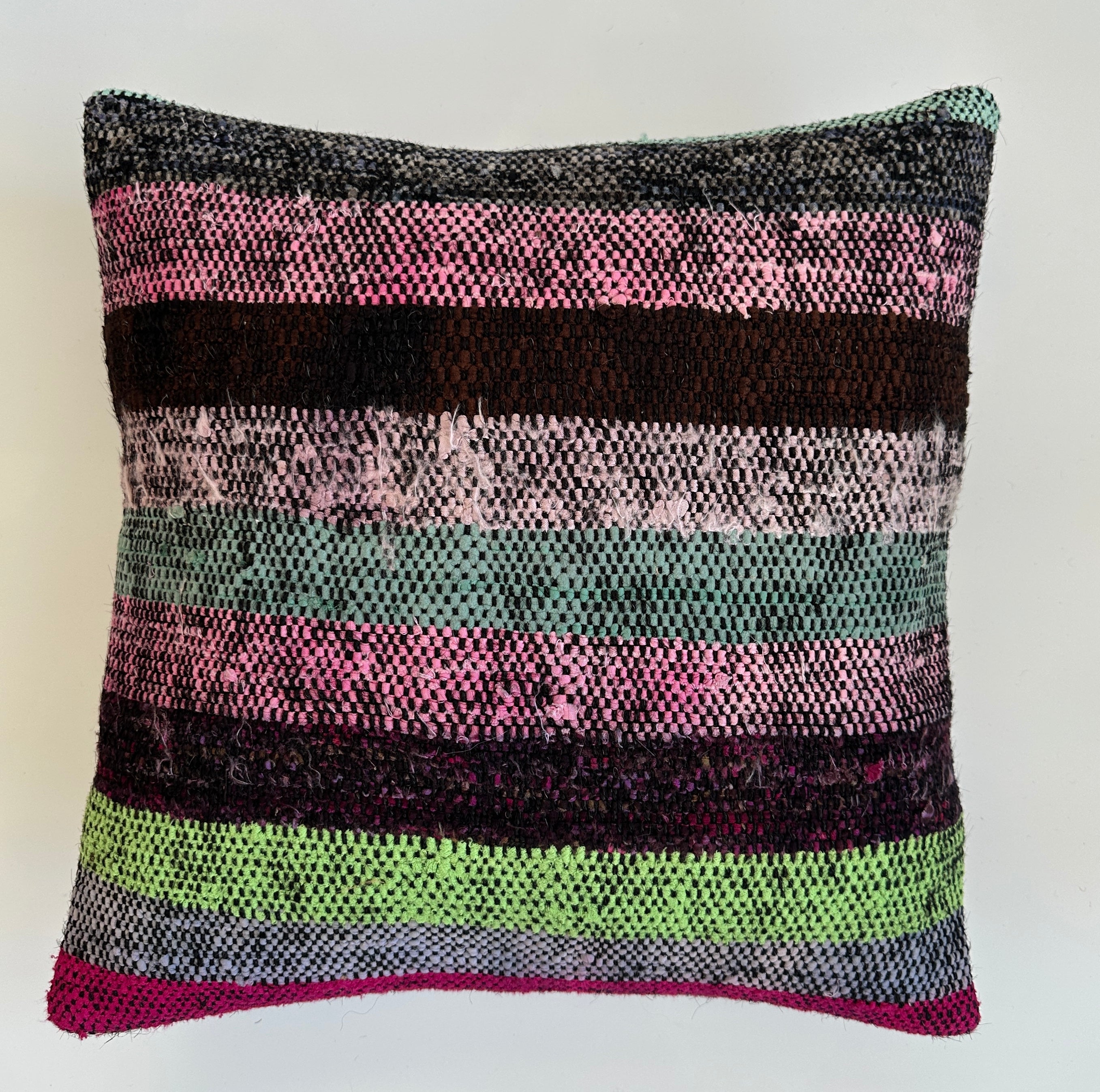 Handmade Multicoloured Turkish Cushion Cover 16''x16'' / 41x40 CM