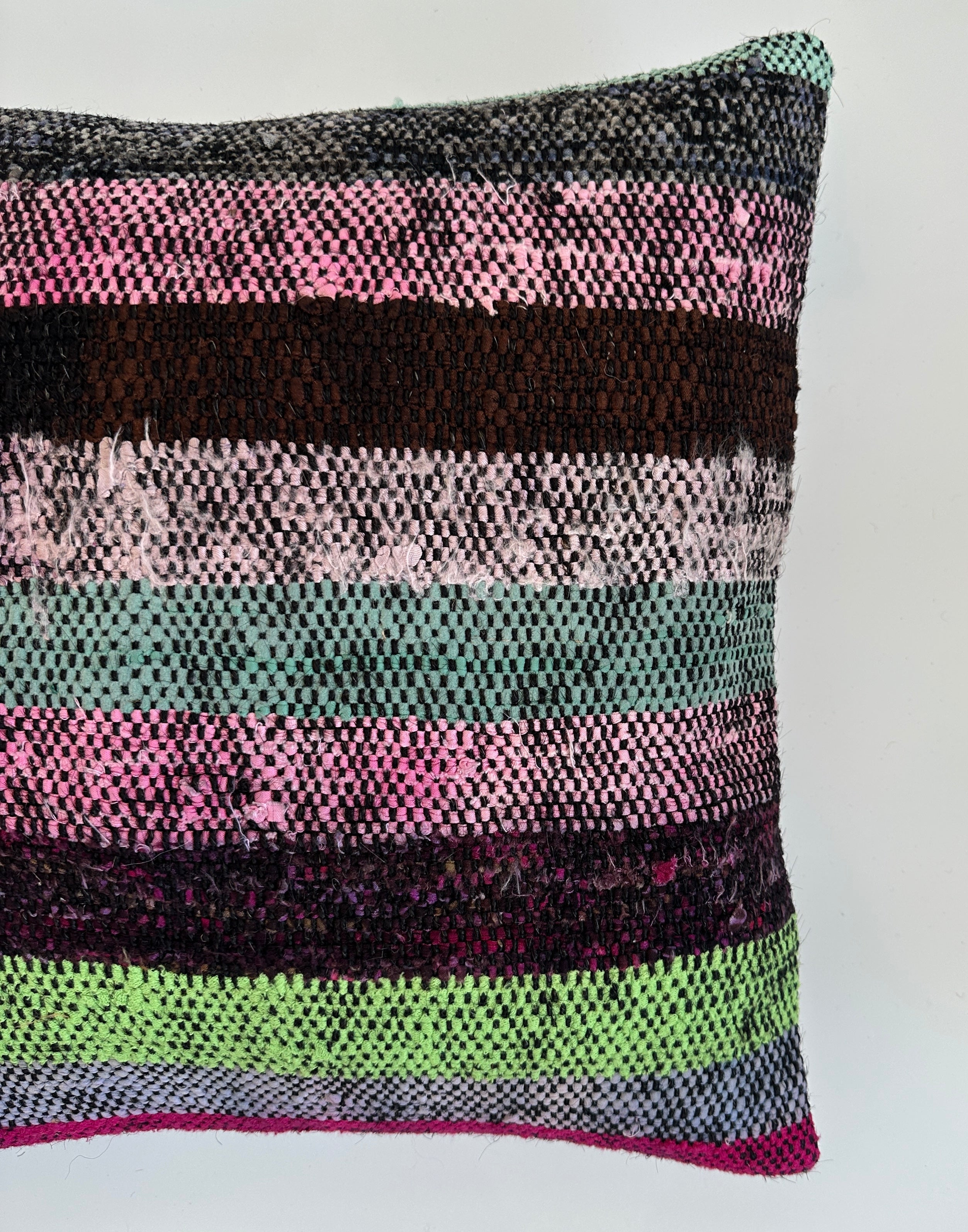 Handmade Multicoloured Turkish Cushion Cover 16''x16'' / 41x40 CM