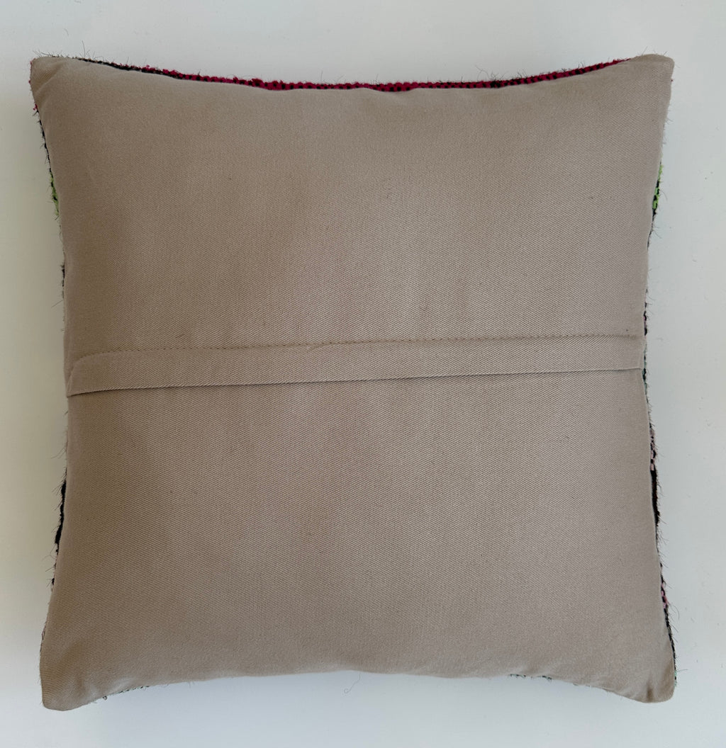 Handmade Multicoloured Turkish Cushion Cover 16''x16'' / 41x40 CM