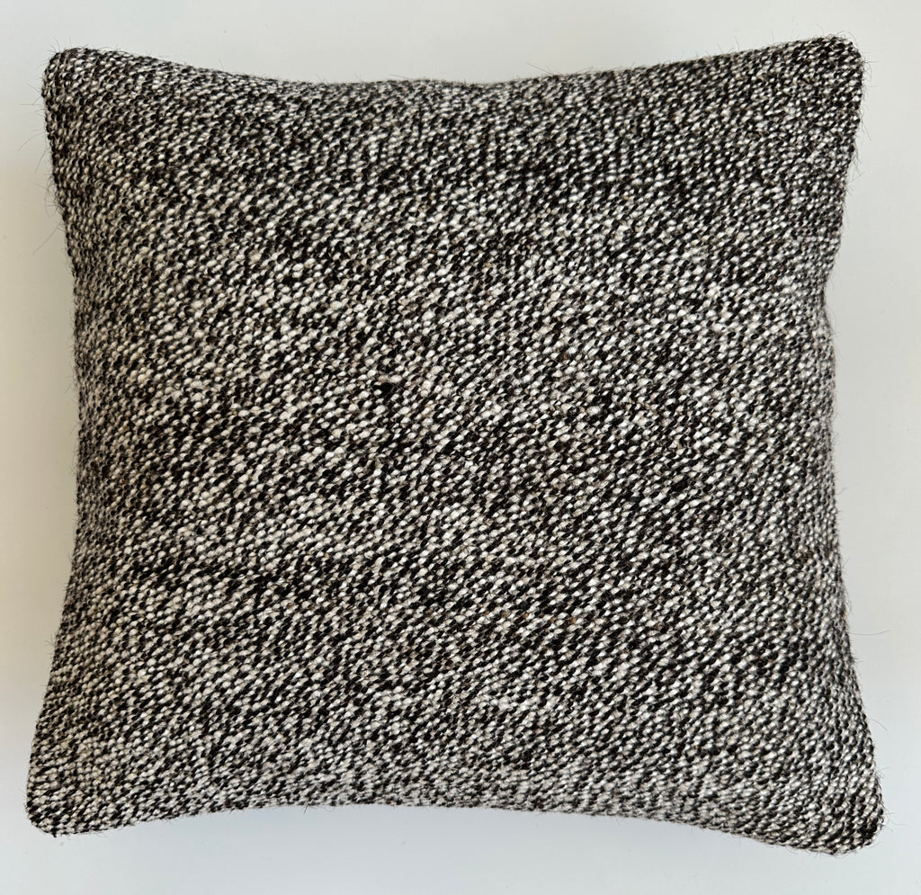 Dark Grey Handmade Turkish Cushion Cover 16''x16'' / 39x39 CM