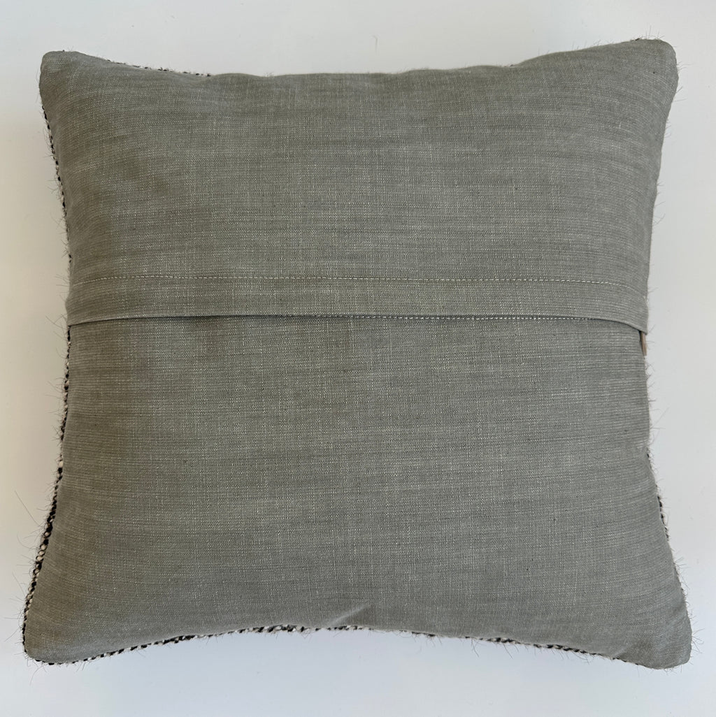 Dark Grey Handmade Turkish Cushion Cover 16''x16'' / 39x39 CM