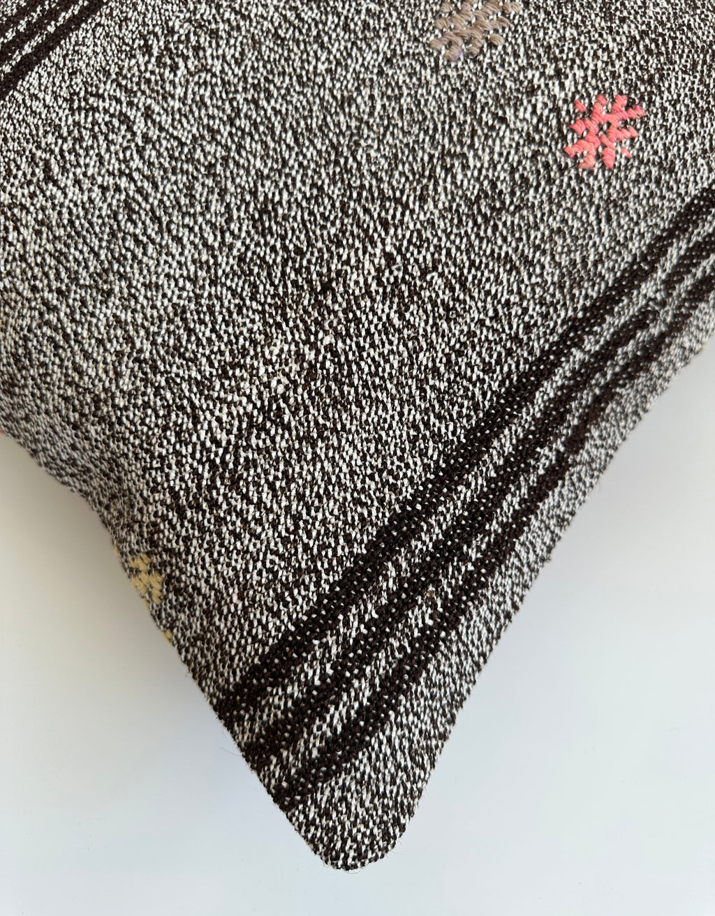 Dark Grey Handmade Turkish Cushion Cover 16''x16'' / 40x40 CM