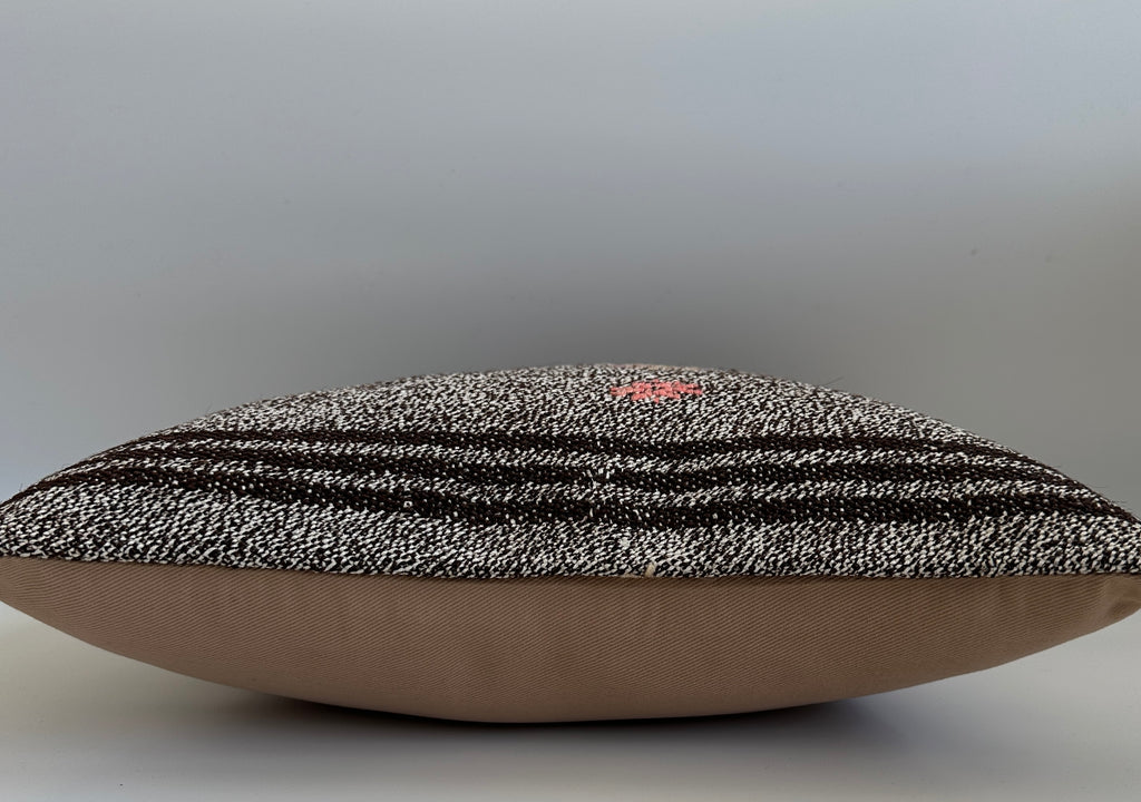 Dark Grey Handmade Turkish Cushion Cover 16''x16'' / 40x40 CM