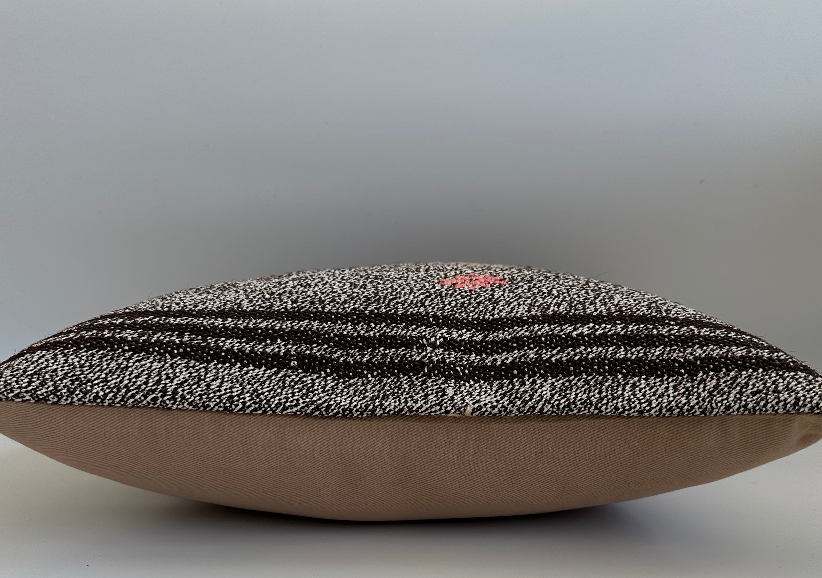 Dark Grey Handmade Turkish Cushion Cover 16''x16'' / 40x40 CM