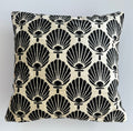 Black Chrysanthemum Silk Velvet Cushion Cover 16''x16'' / 40x40 CM
