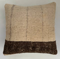 Handmade Striped Textured Grey Turkish Rug Cushion Cover 18''x18'' / 45x43 CM