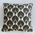Black Chrysanthemum Velvet Cushion Cover 20''x20'' / 50x50 CM