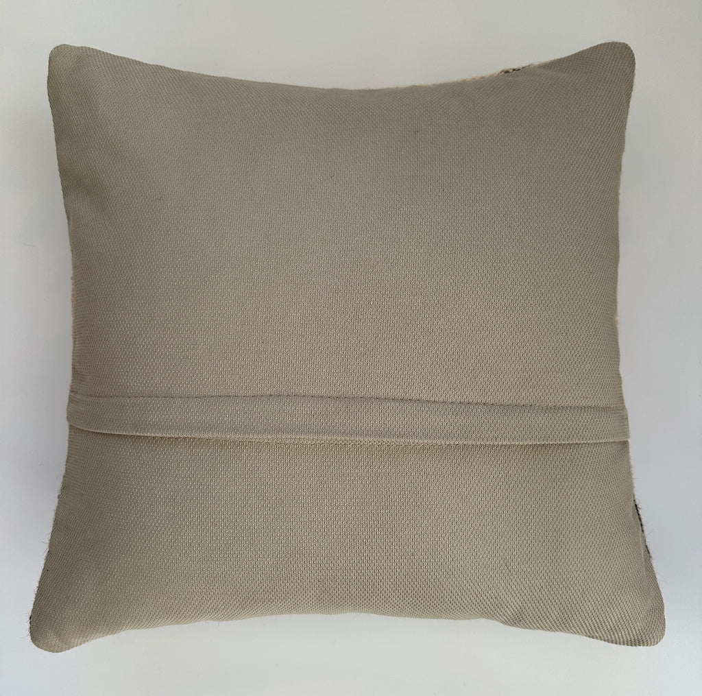 Handmade Striped Textured Grey Turkish Rug Cushion Cover 18''x18'' / 45x43 CM