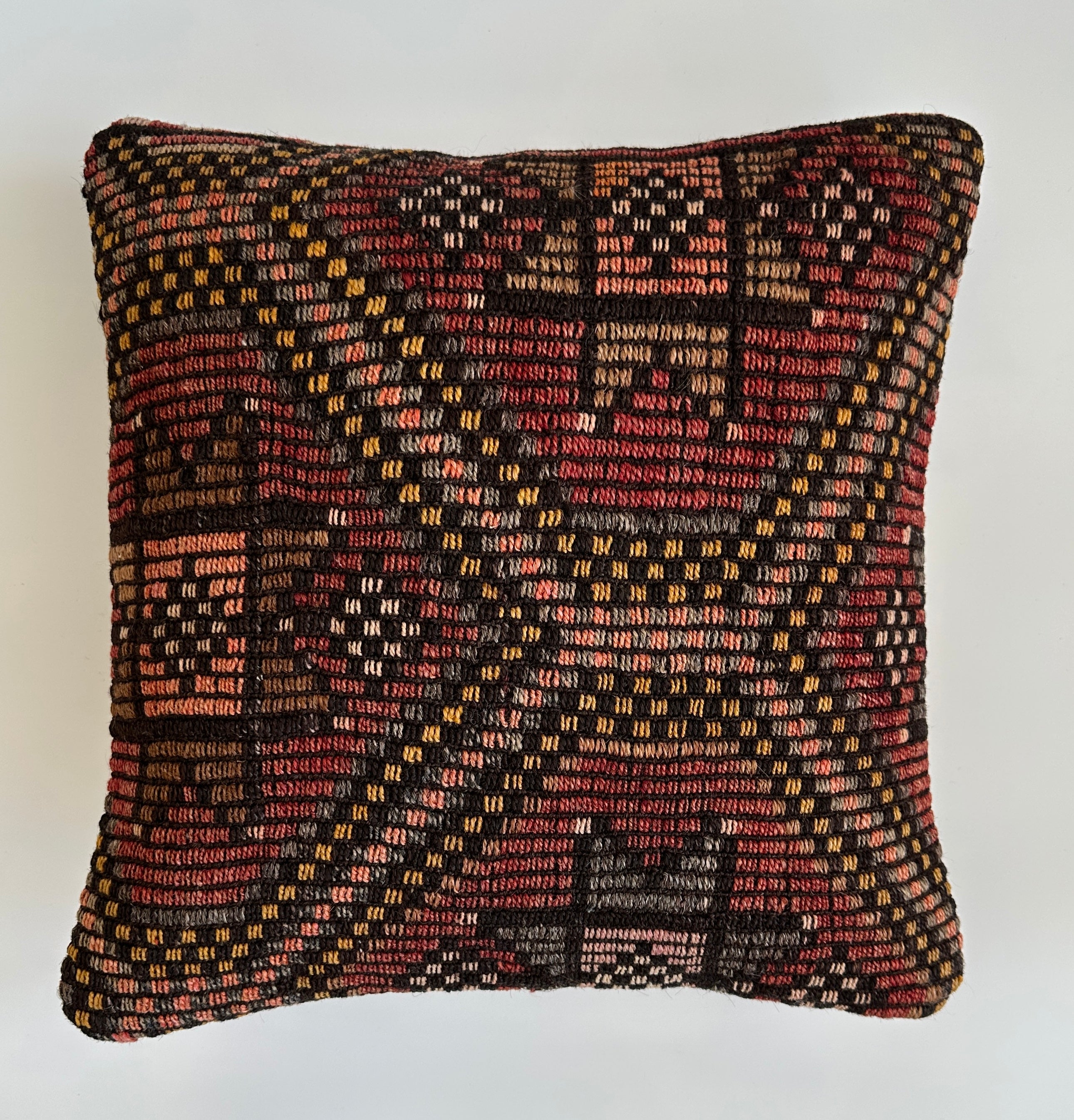 Handmade Multicoloured Turkish Cushion Cover 16''x16'' / 41X40 CM