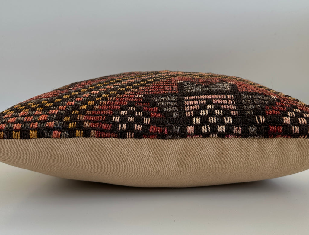 Handmade Multicoloured Turkish Cushion Cover 16''x16'' / 41X40 CM