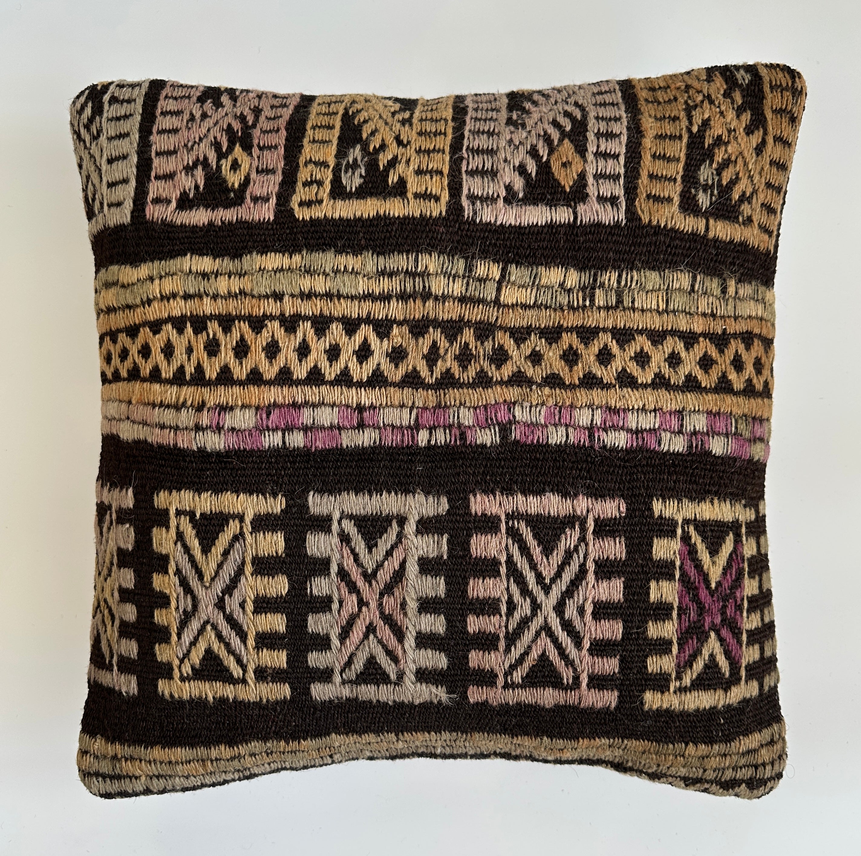Handmade Multicoloured Turkish Cushion Cover 16''x16'' / 41X41 CM