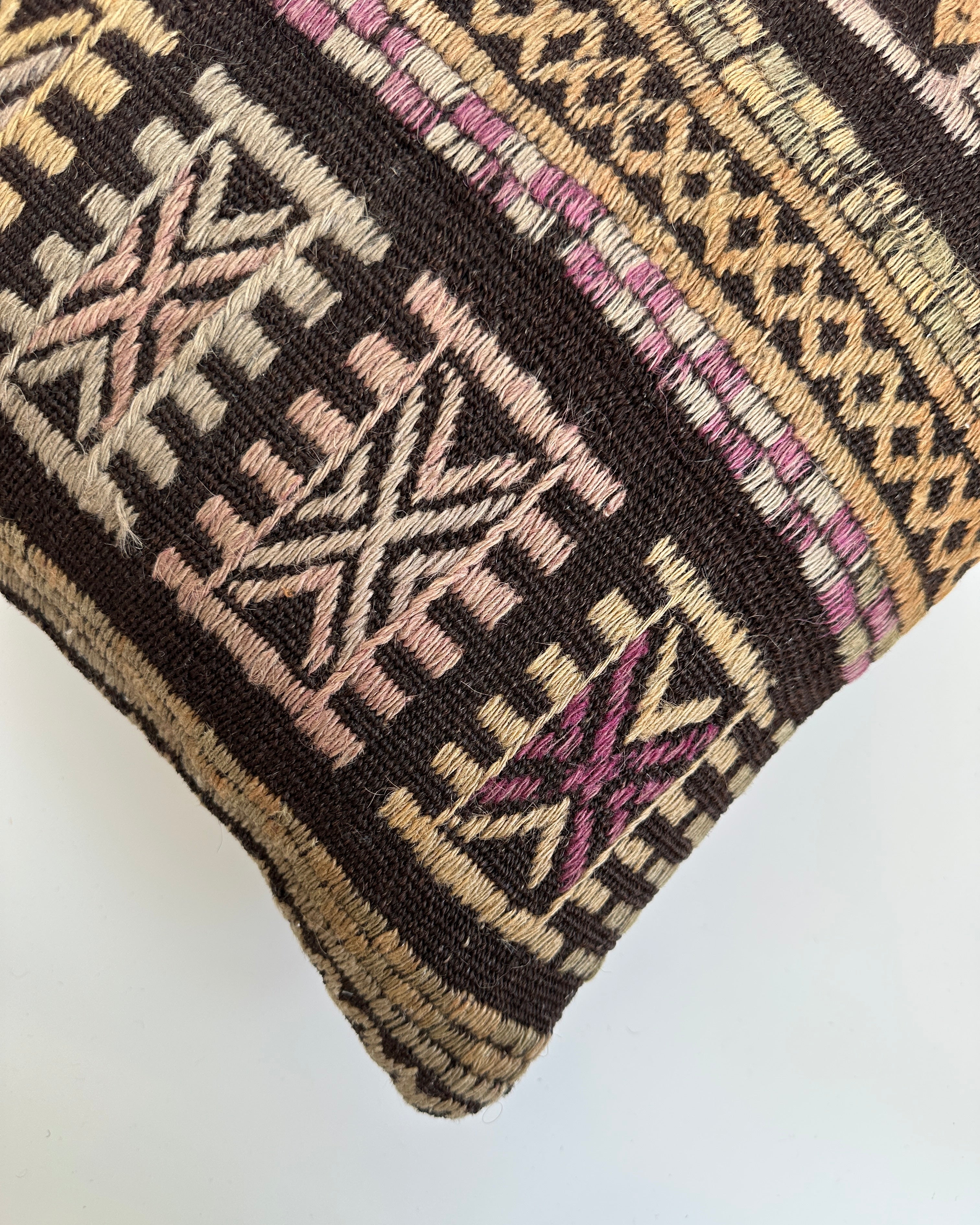 Handmade Multicoloured Turkish Cushion Cover 16''x16'' / 41X41 CM