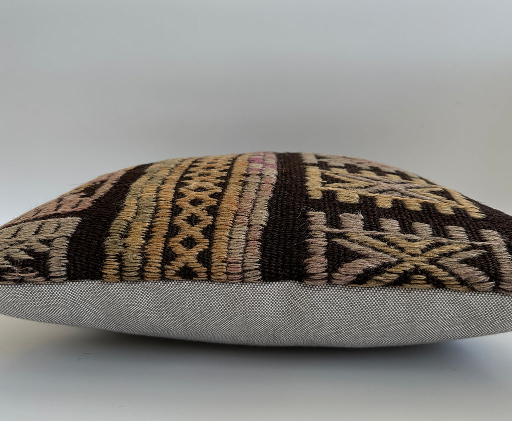 Handmade Multicoloured Turkish Cushion Cover 16''x16'' / 41X41 CM