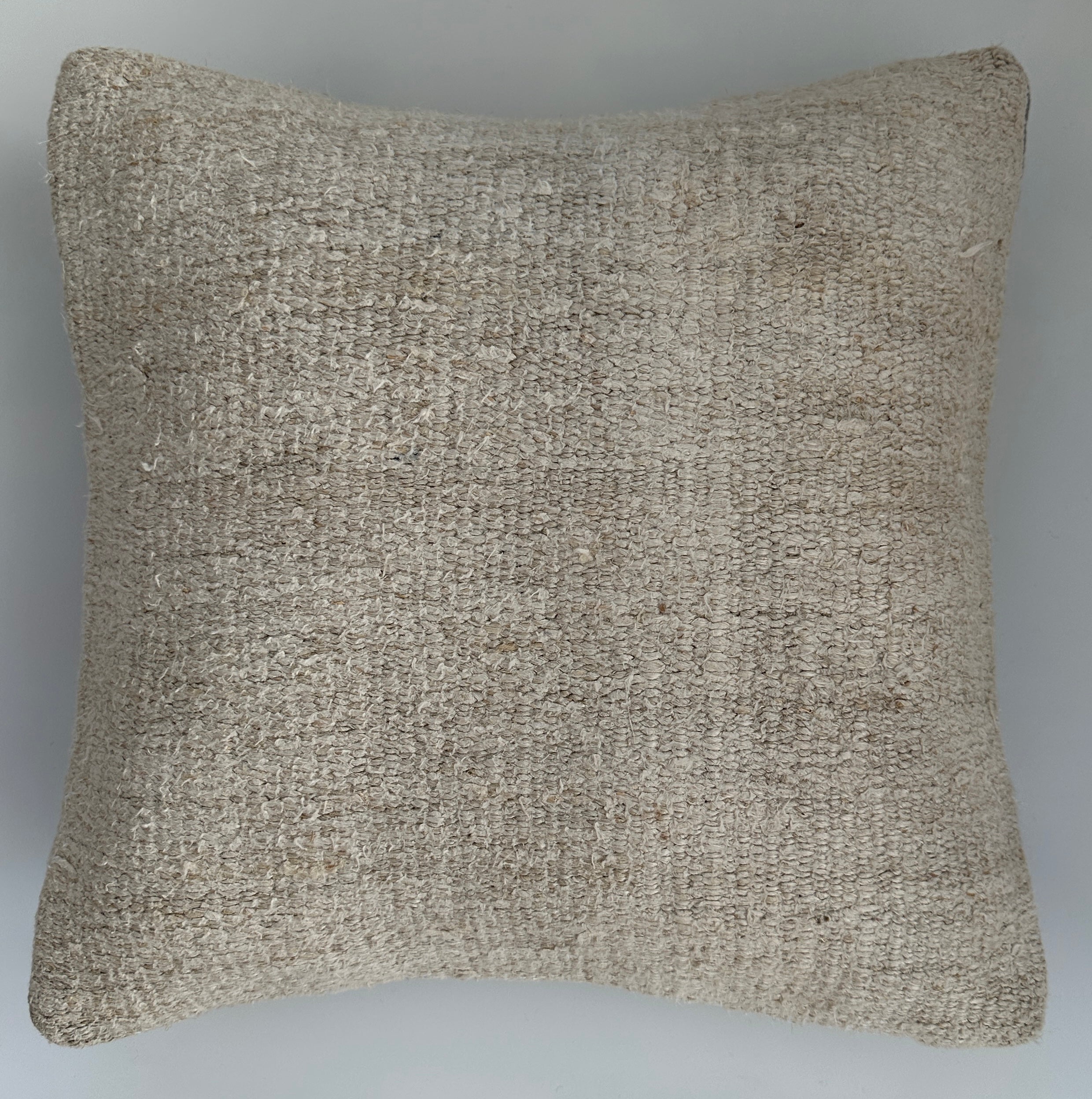 Handmade Textured Cream Turkish Cushion Cover 16''x16'' / 41x40 CM