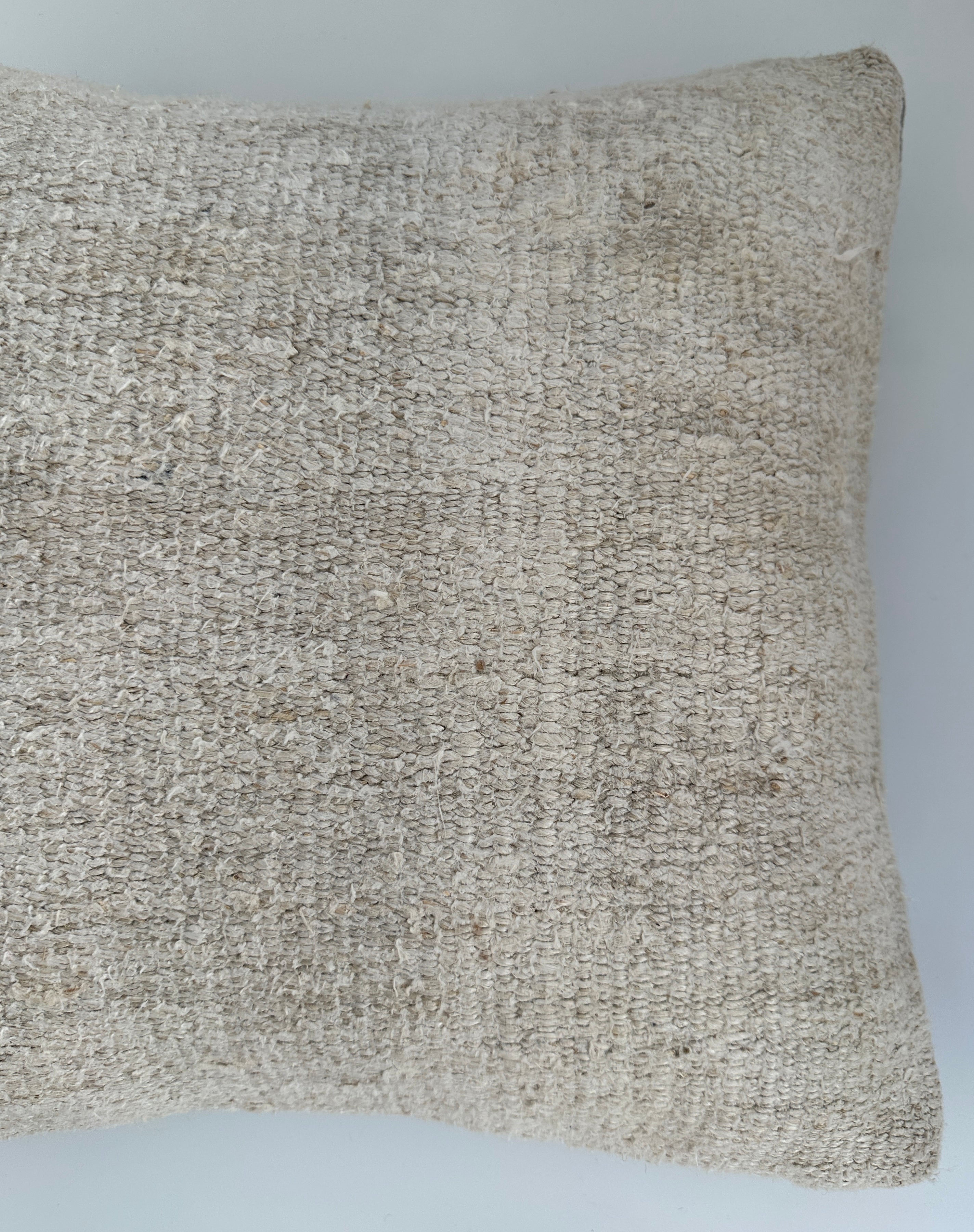 Handmade Textured Cream Turkish Cushion Cover 16''x16'' / 41x40 CM