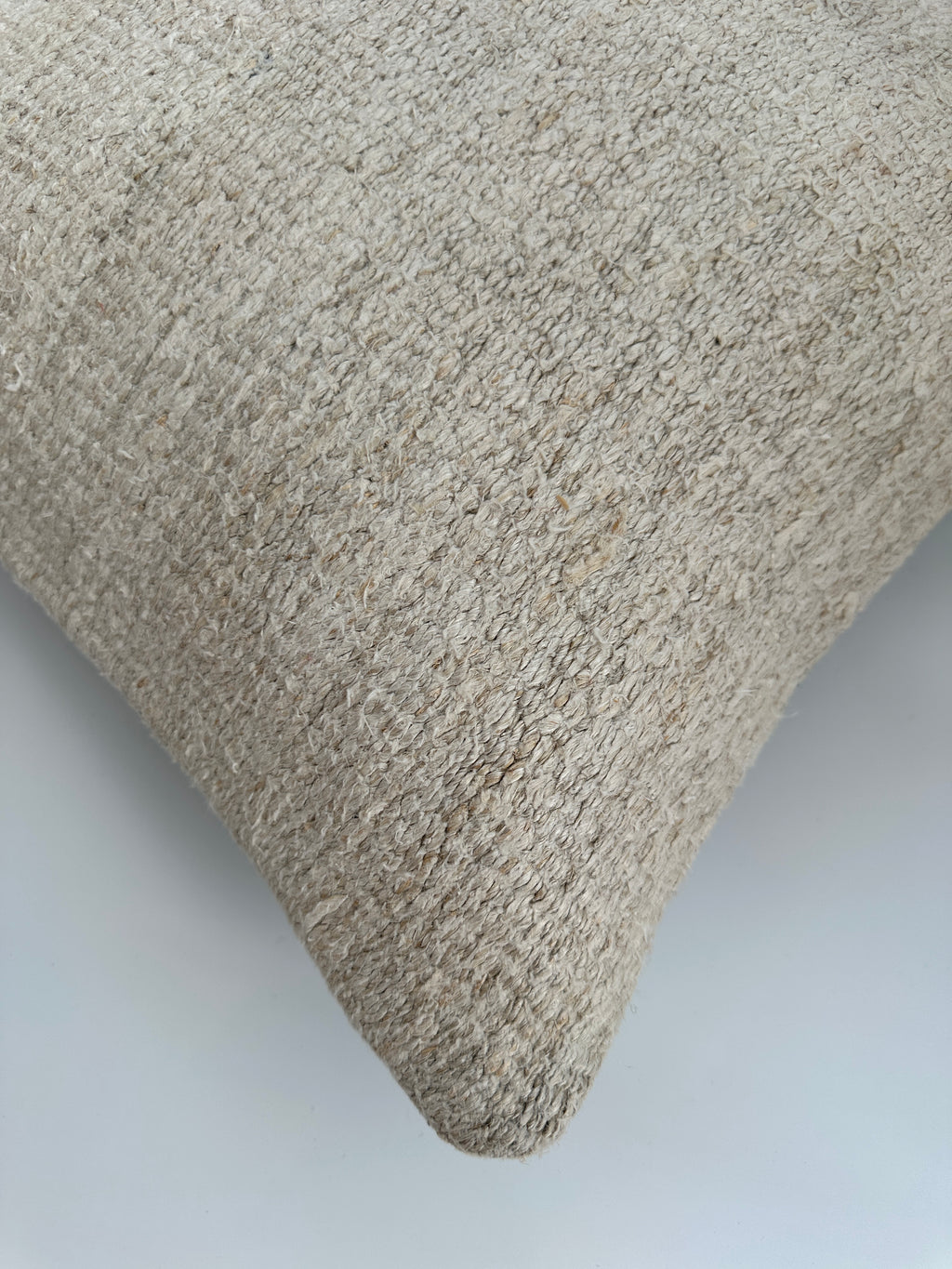 Handmade Textured Cream Turkish Cushion Cover 16''x16'' / 41x40 CM