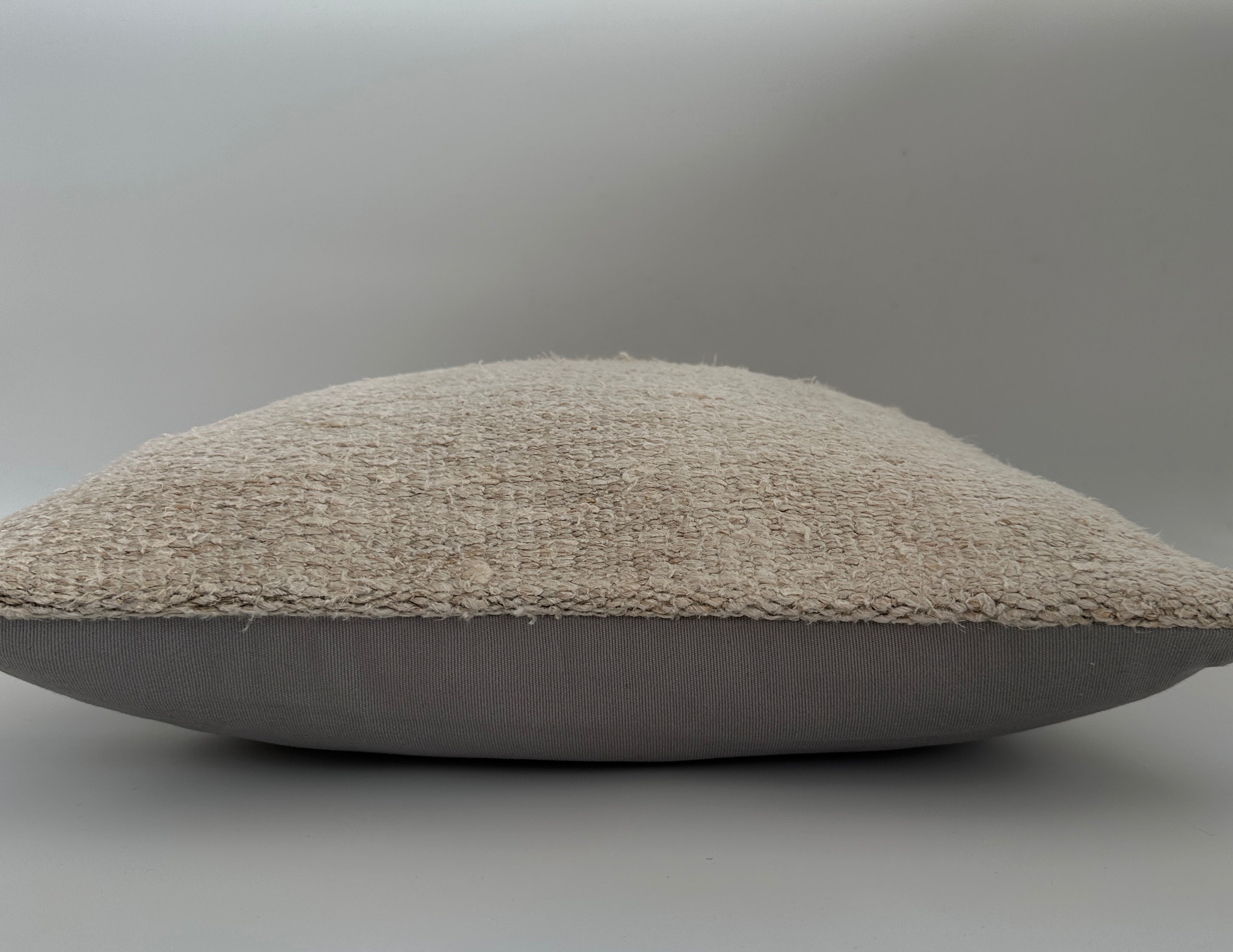 Handmade Textured Cream Turkish Cushion Cover 16''x16'' / 41x40 CM