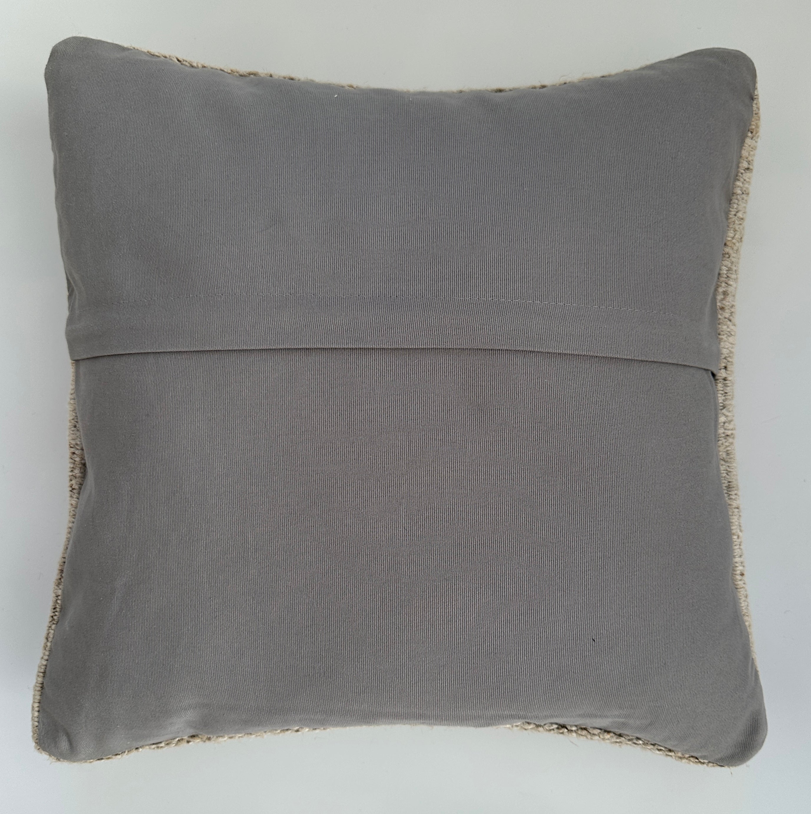 Handmade Textured Cream Turkish Cushion Cover 16''x16'' / 41x40 CM