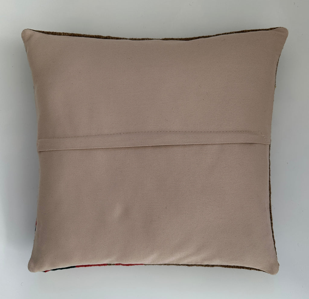 Handmade Brown Turkish Cushion Cover 16''x16'' / 41x40 CM