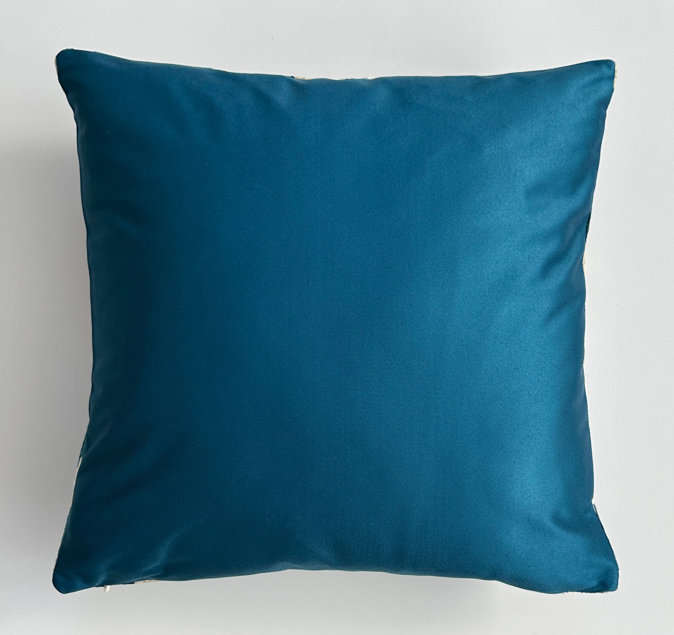 Turquoise Flame Silk Velvet Cushion Cover 16''x16'' / 40x40 CM