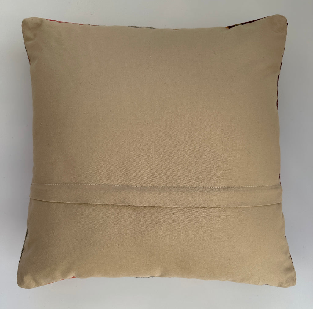 Handmade Striped Multicolour Turkish Rug Cushion Cover 18''x18'' / 45x45 CM