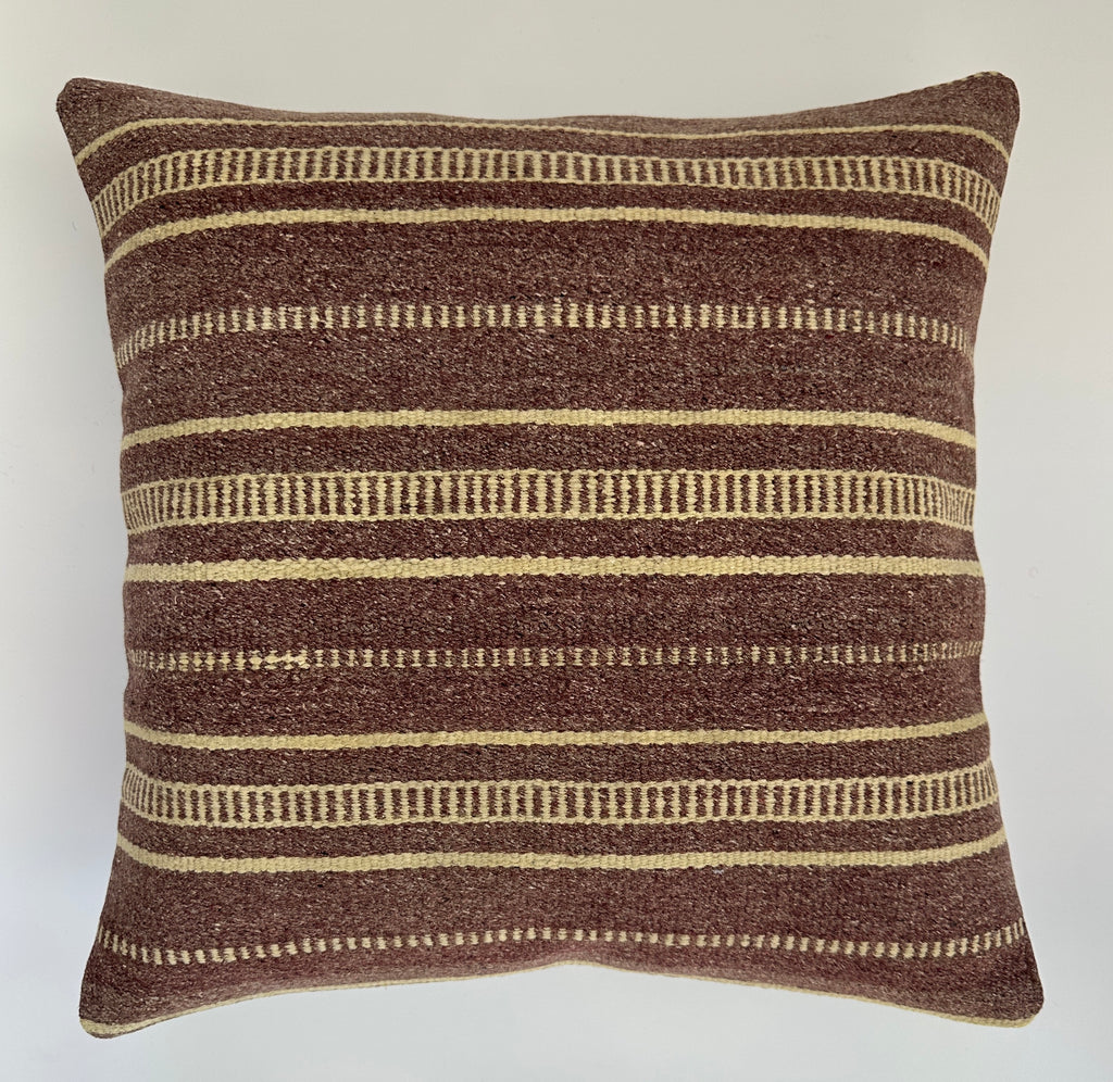 Handmade Brown Turkish Cushion Cover 16''x16'' / 41x41 CM