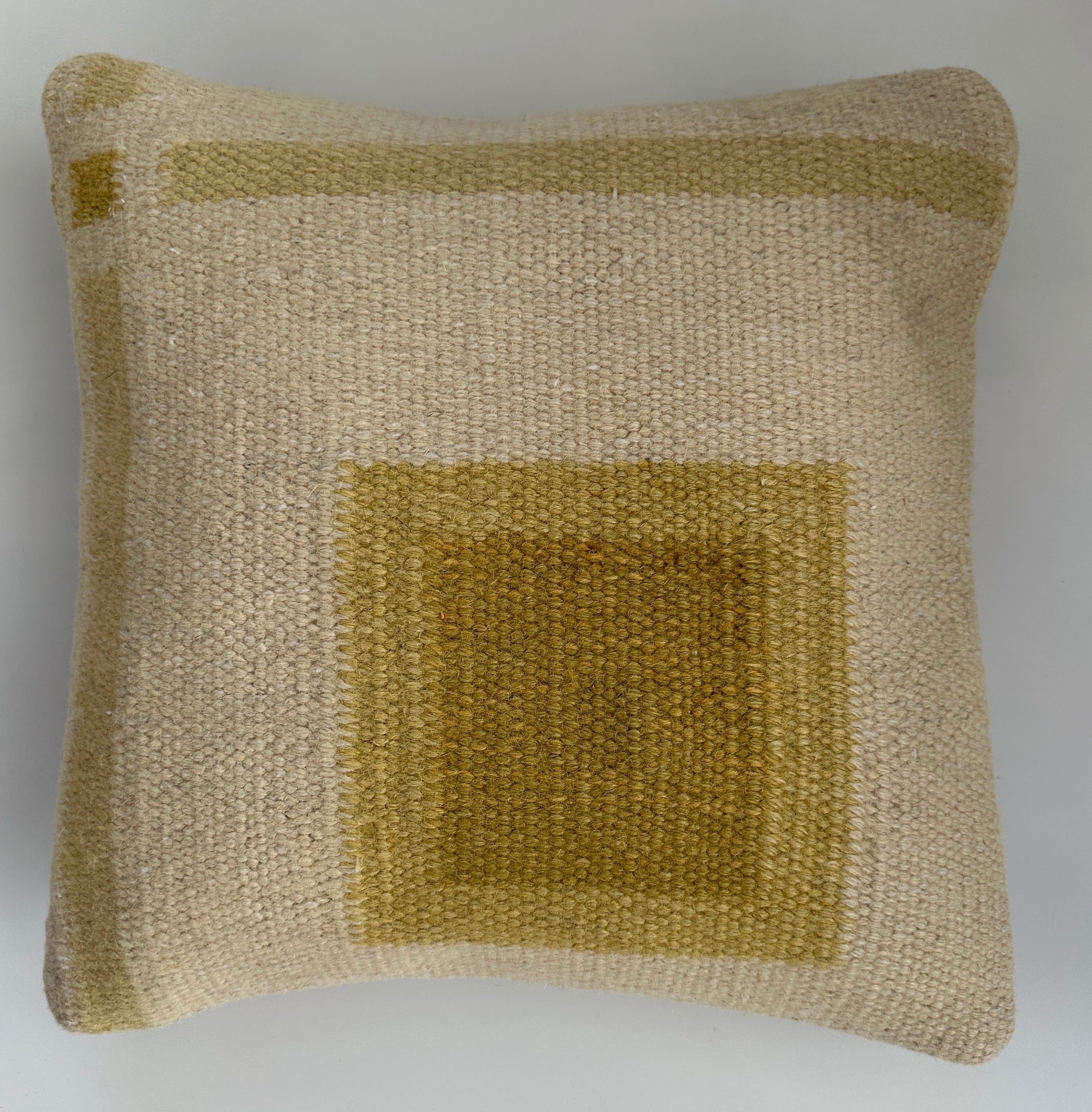 Handmade Textured Cream Turkish Cushion Cover 16''x16'' / 41x40 CM