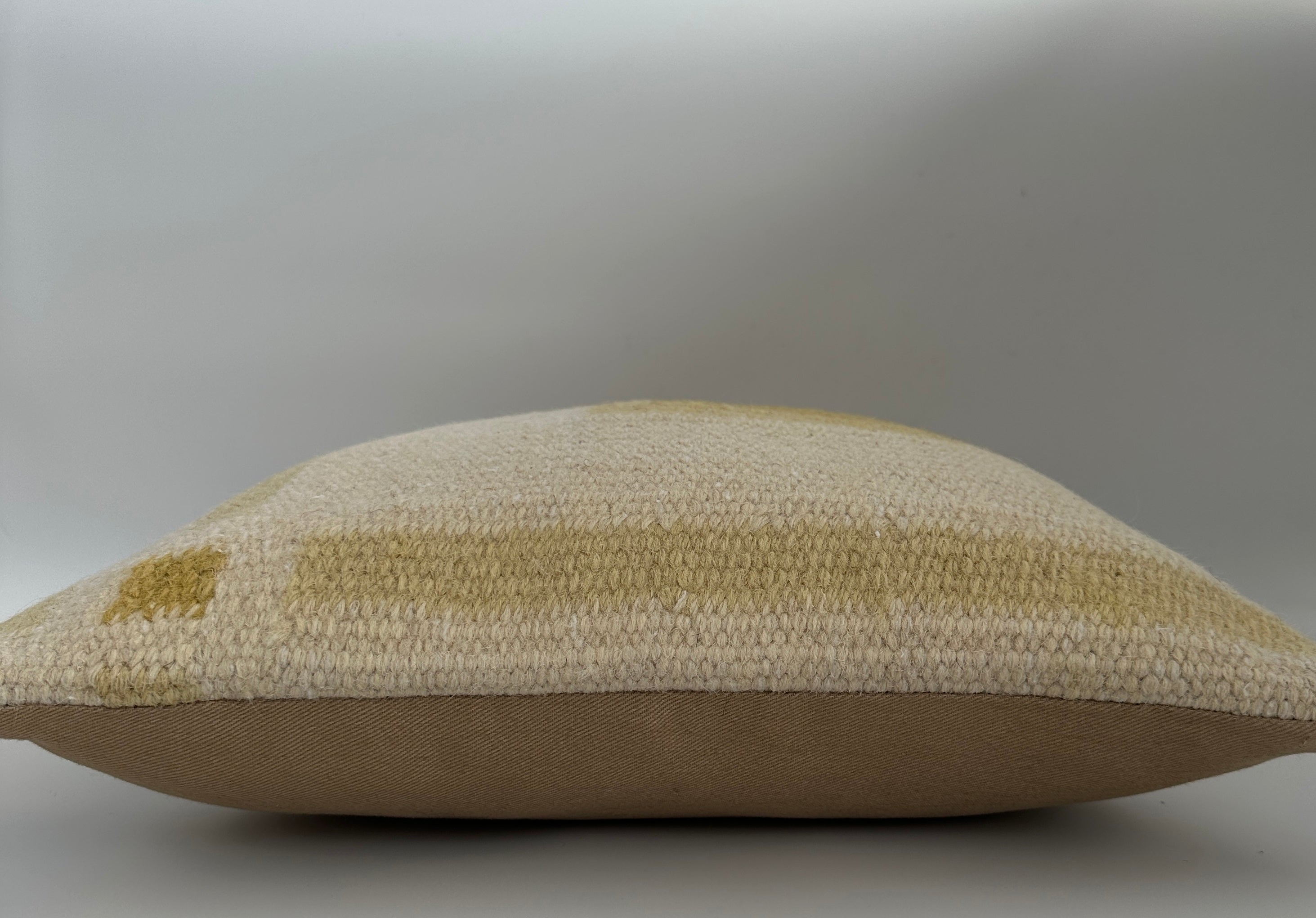 Handmade Textured Cream Turkish Cushion Cover 16''x16'' / 41x40 CM