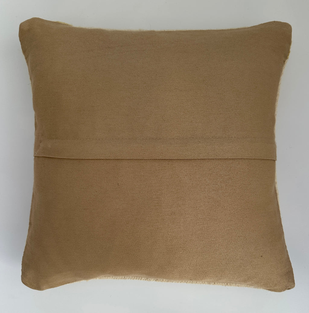 Handmade Textured Cream Turkish Cushion Cover 16''x16'' / 41x40 CM