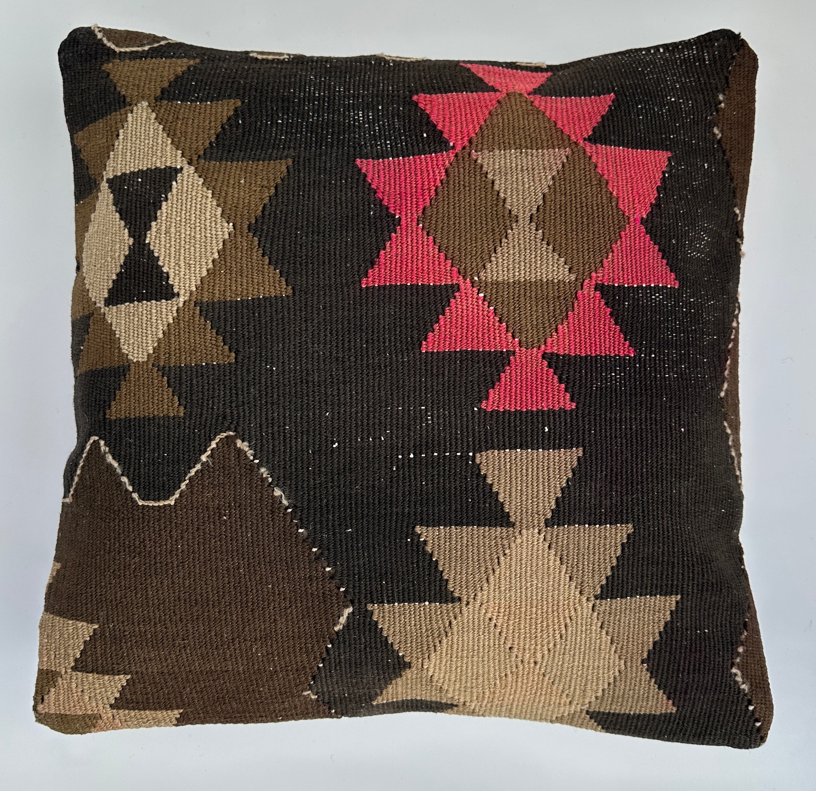 Handmade Multicoloured Turkish Cushion Cover 16''x16'' / 41x40 CM
